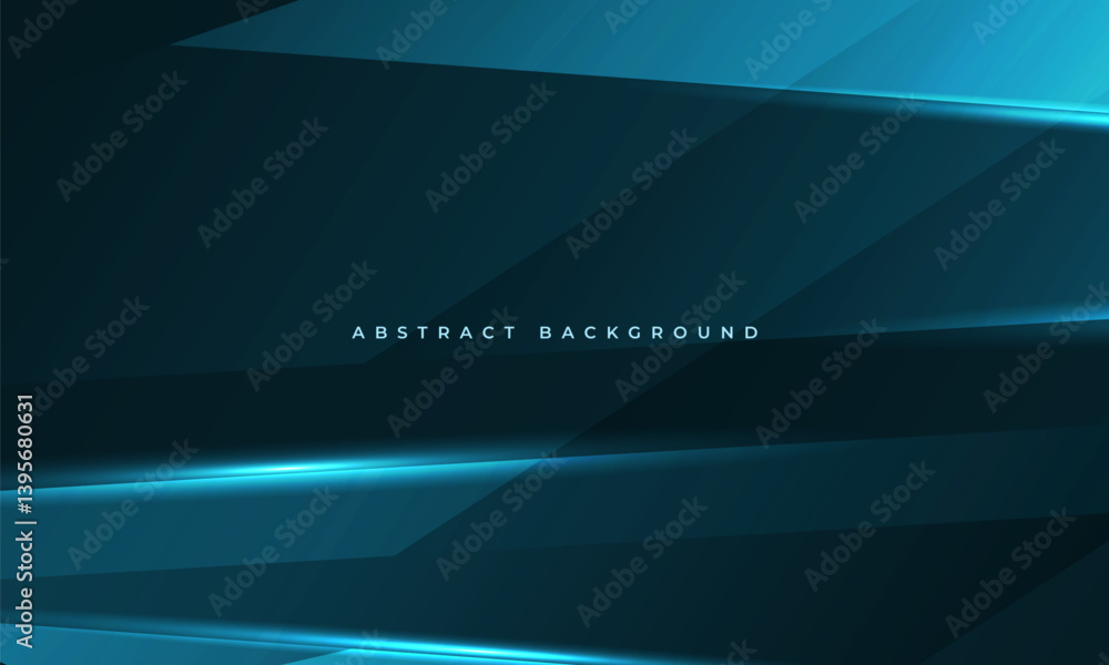 Poster abstract blue background with geometric dynamic glowing diagonal lines. modern trandy dark blue back