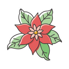 poinsettia flower icon, poinsettia flower vector illustration-simple illustration of poinsettia flower, perfect for poinsettia flower logos and icons