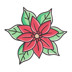 poinsettia flower icon, poinsettia flower vector illustration-simple illustration of poinsettia flower, perfect for poinsettia flower logos and icons