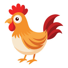Hen isolated on white