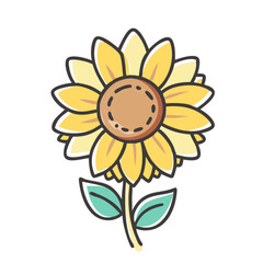 sunflower flower icon, sunflower flower vector illustration-simple illustration of sunflower flower, perfect for sunflower flower logos and icons