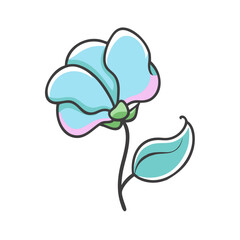 sweet pea flower icon, sweet pea flower vector illustration-simple illustration of sweet pea flower, perfect for sweet pea flower logos and icons
