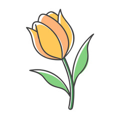 tulip flower icon, tulip flower vector illustration-simple illustration of tulip flower, perfect for tulip flower logos and icons
