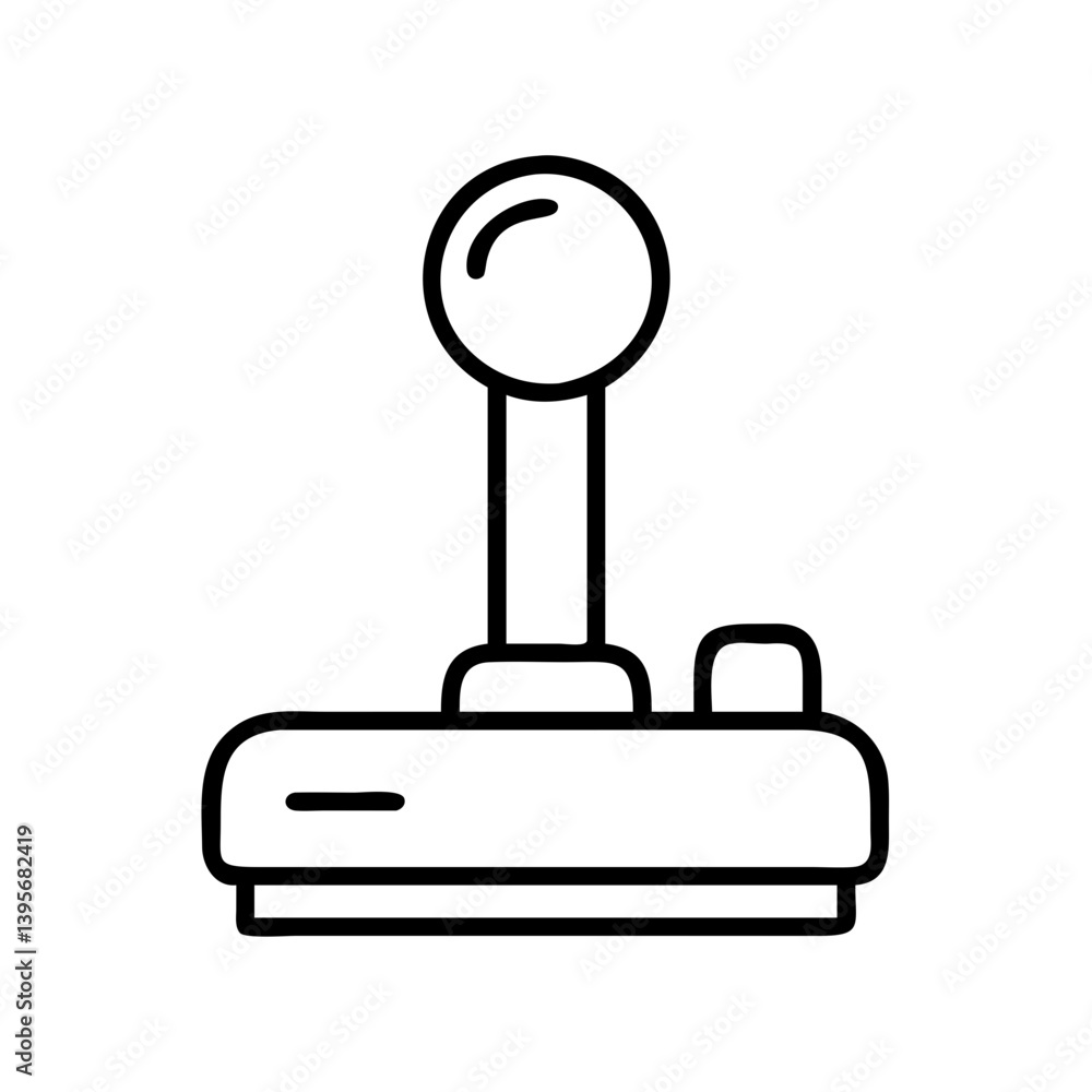 Poster joystick vector icon for gaming and arcade machine design and entertainment use