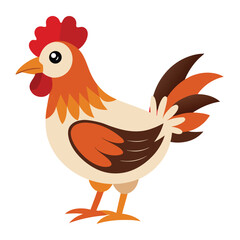 Hen isolated on white
