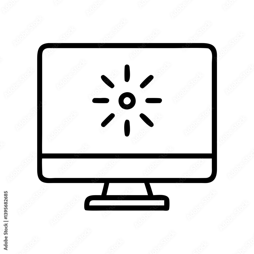 Poster computer screen brightness icon vector illustration for graphic and web design use