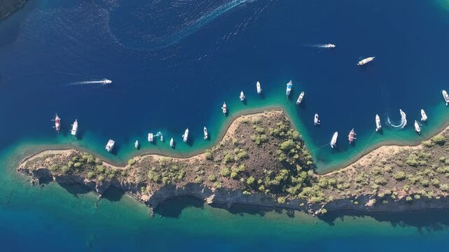 Turkish Maldives Gocek Islands Drone Video, Gocek Fethiye, Mugla Turkiye (Turke