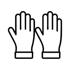 Protective gloves vector icon for safety and hygiene equipment illustration use