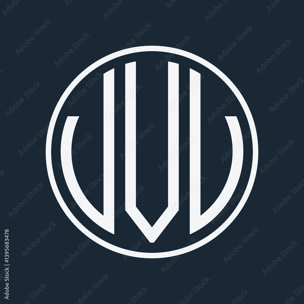 Fototapete initial monogram logo with circle style design
