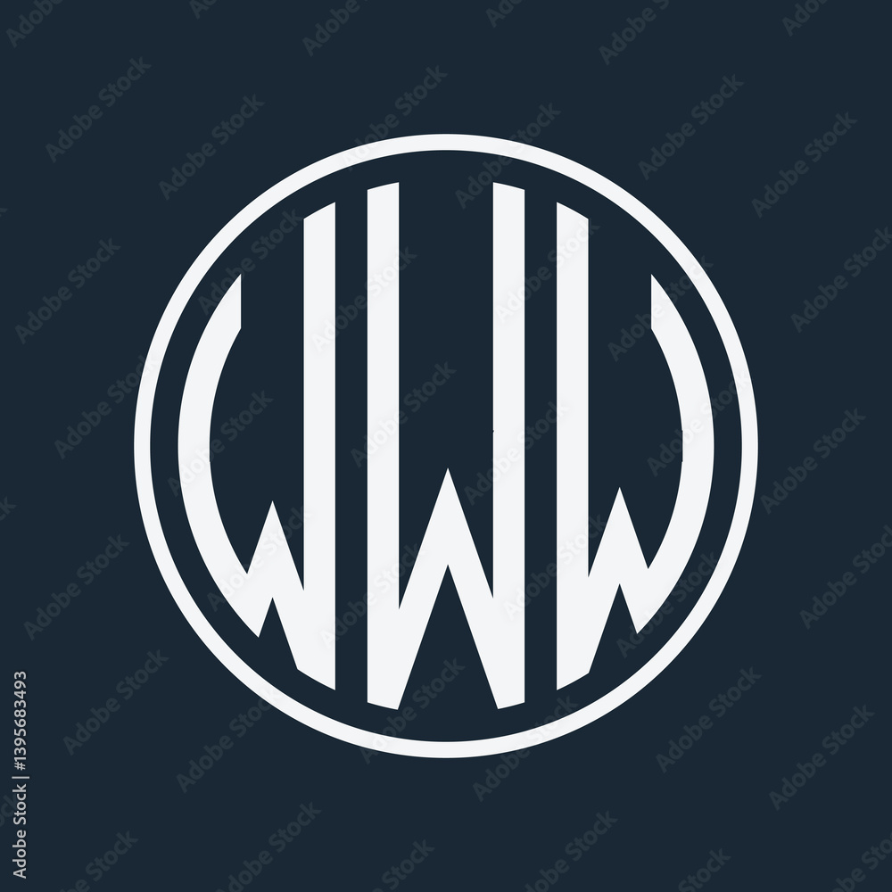 Fototapete initial monogram logo with circle style design