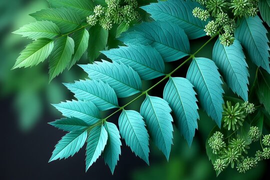 A close-up of Mahonia aquifolium leaves with spiny edges and a rich green hue