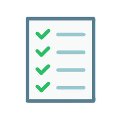 Checklist with Green Check Marks Icon Design