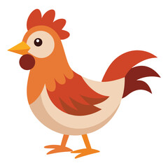 Hen isolated on white