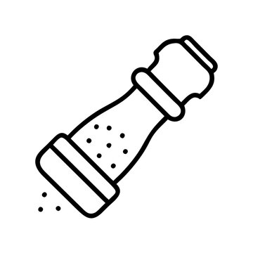 recommend clip art: Pepper shaker outline icon vector, condiment for seasoning food and cooking design