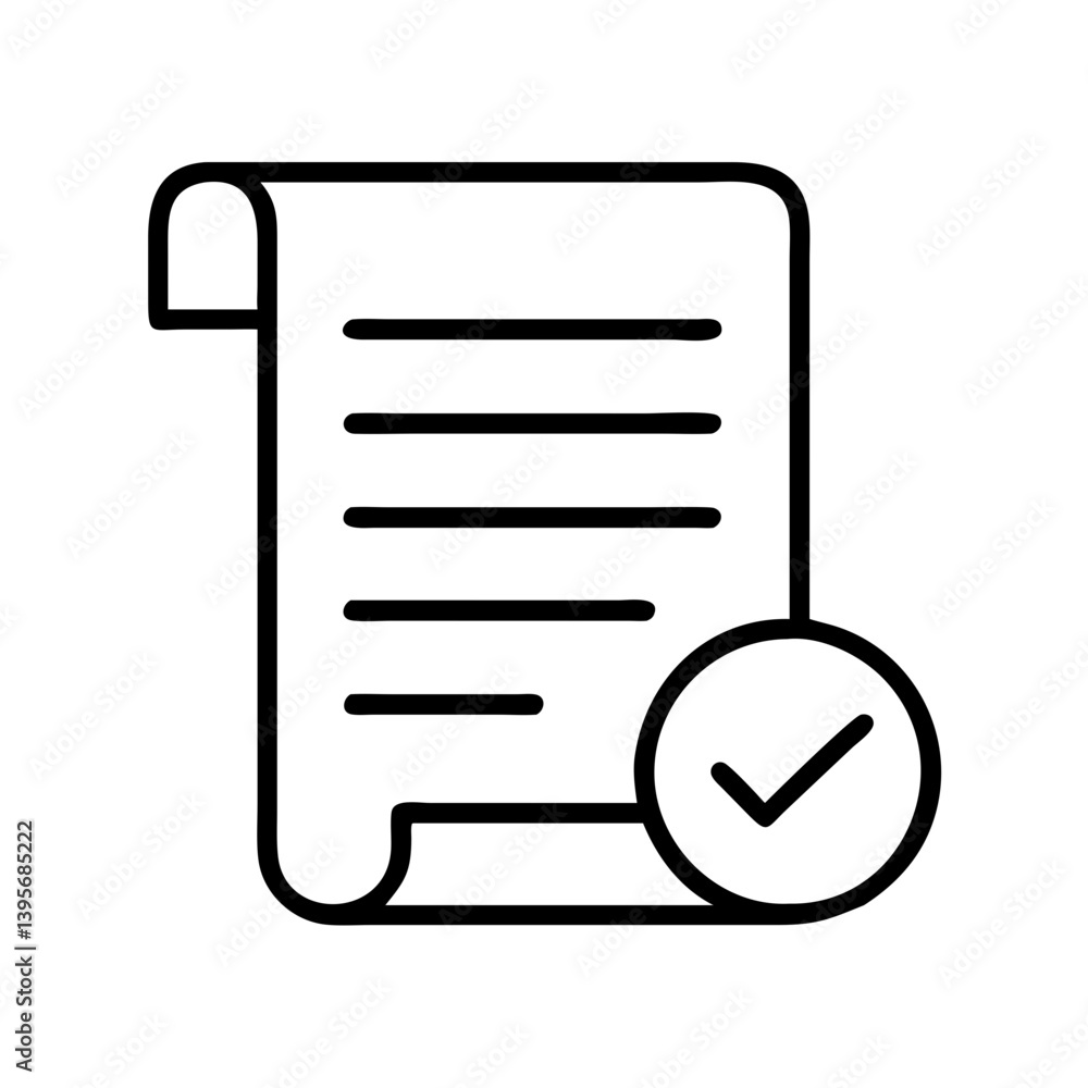 Poster approved document checklist icon vector illustration for business and design use