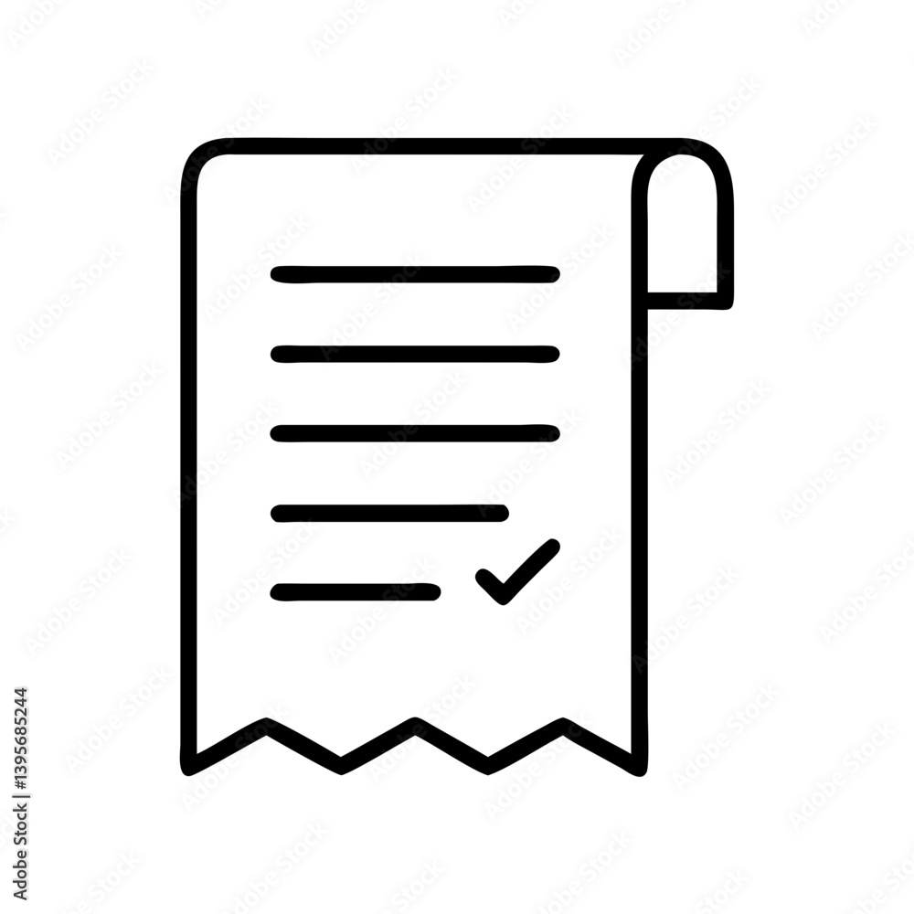 Poster checklist document with checkmark icon for task management and confirmation use