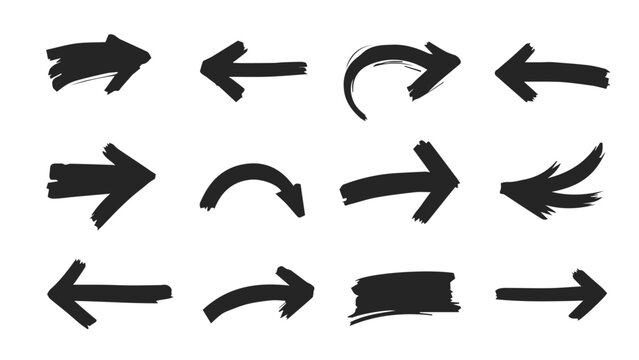 grunge arrow vector set. grunge arrow brush 