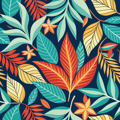 seamless background with leaves