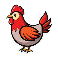 Hen isolated on white