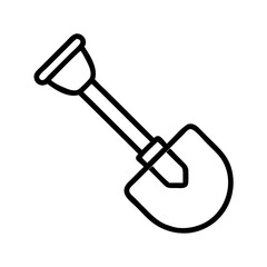 Shovel icon vector illustration for gardening, digging, and construction projects