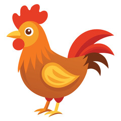 Hen isolated on white
