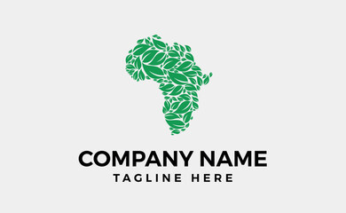 Farm industry of africa logo design. Agriculture with leaf and green concept.