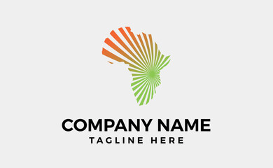 Logo deisng for map of africa in flat style.