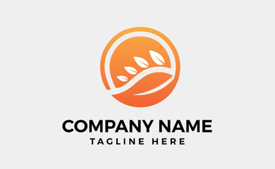 Circle logo icon design template with leaf. Elements Usable for Branding.