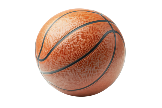 Classic Orange Basketball Isolated on Black Background, isolated on transparent background - Powered by Adobe