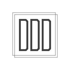 initial monogram logo with square style design