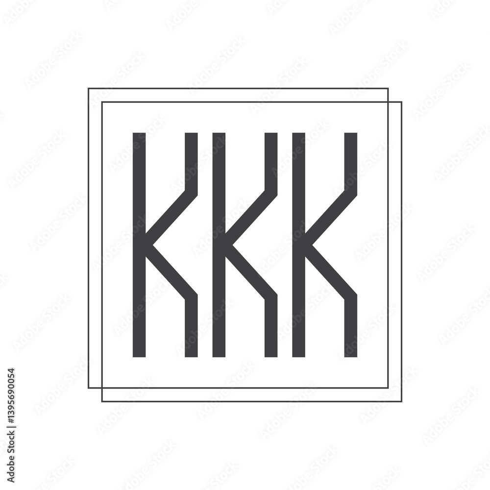 Fototapete initial monogram logo with square style design