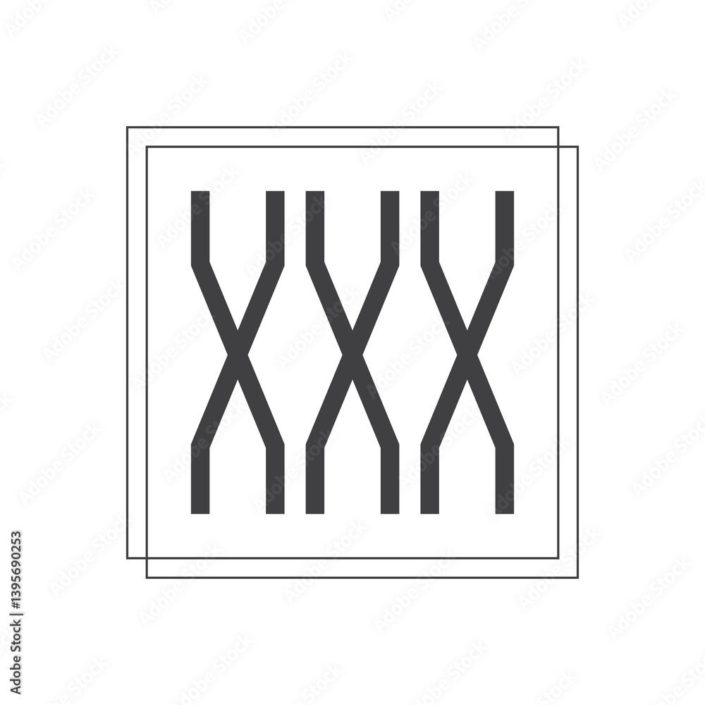 Fototapete initial monogram logo with square style design
