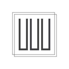 initial monogram logo with square style design