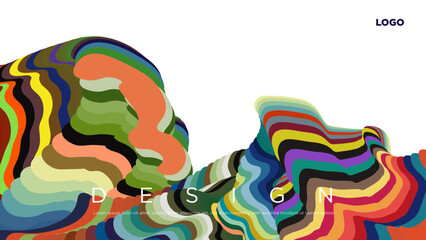 Colorful Abstract Vector Design with Dynamic Shapes and Bold Background Elements