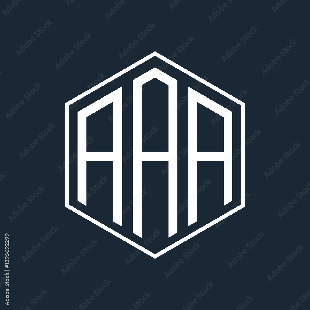Fototapete initial monogram logo with polygon style design