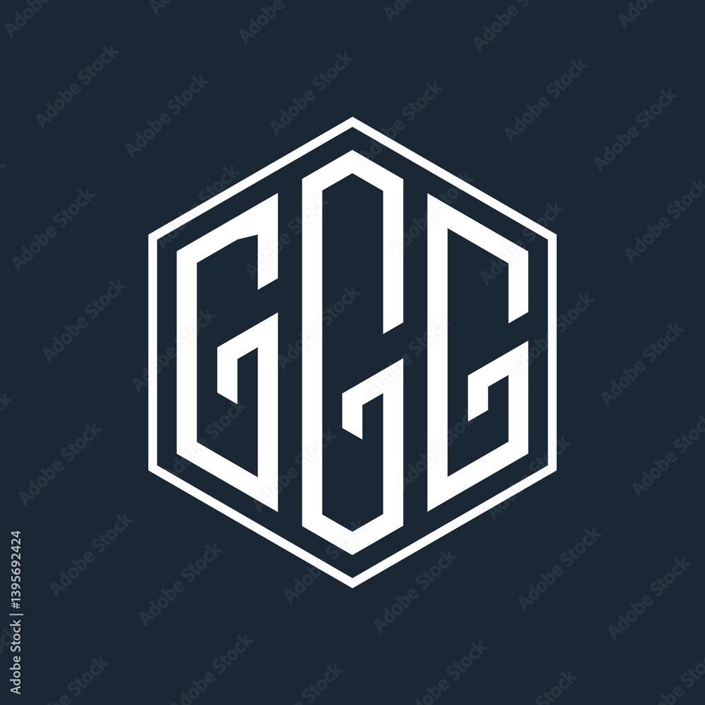 Fototapete initial monogram logo with polygon style design