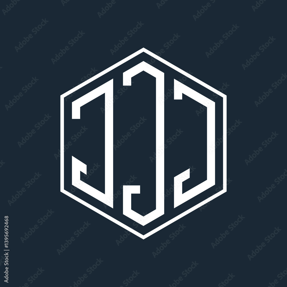 Fototapete initial monogram logo with polygon style design