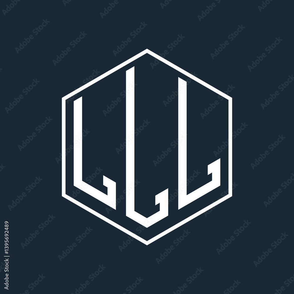 Fototapete initial monogram logo with polygon style design