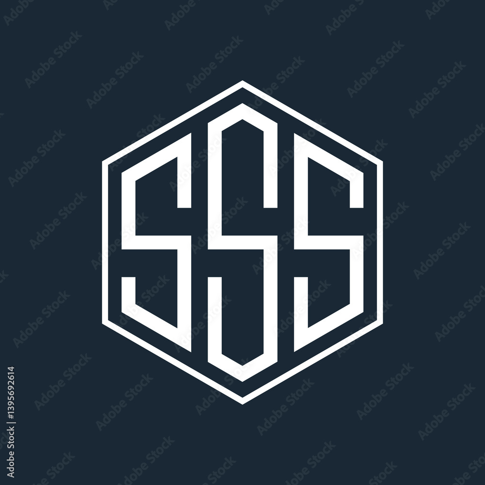 Fototapete initial monogram logo with polygon style design