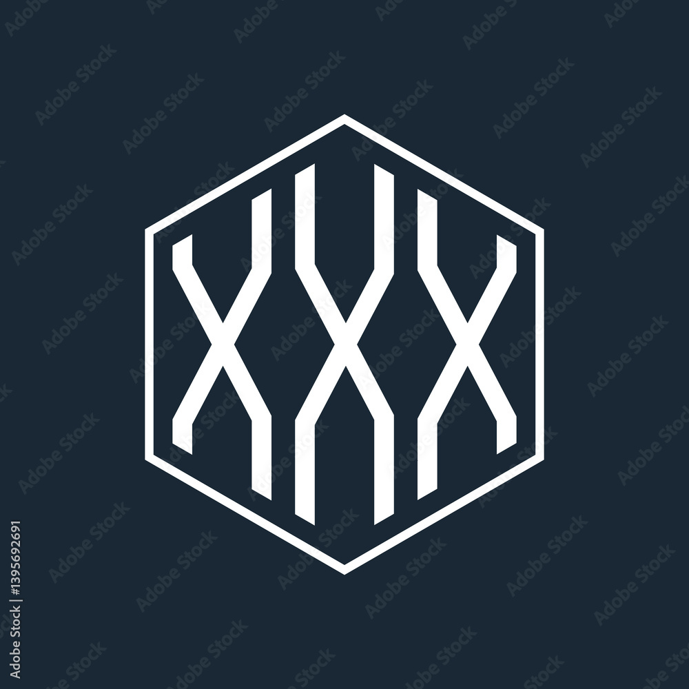 Fototapete initial monogram logo with polygon style design