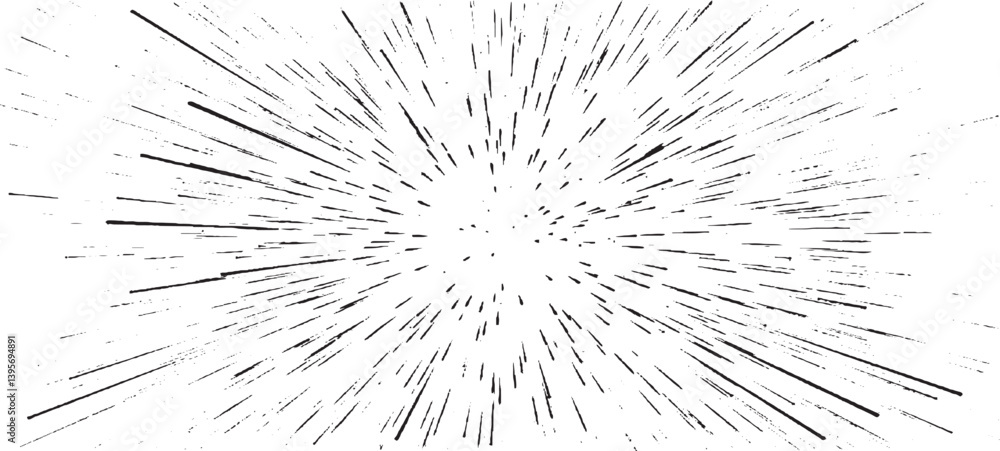 Poster circular starburst explosion texture. distressed uneven grunge background. abstract vector illustrat