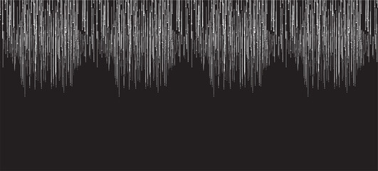 Monochrome texture composed of irregular graphic elements. Distressed uneven grunge background. Abstract vector illustration. Overlay for interesting effect and depth. Isolated on white background.