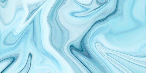 Abstract colorful marble pattern of the fluid light blue and white abstract background blend of curves. colorful marble surface. 