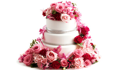pink wedding cake