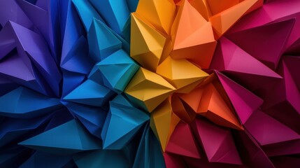 Obraz premium Colorful geometric paper shapes background