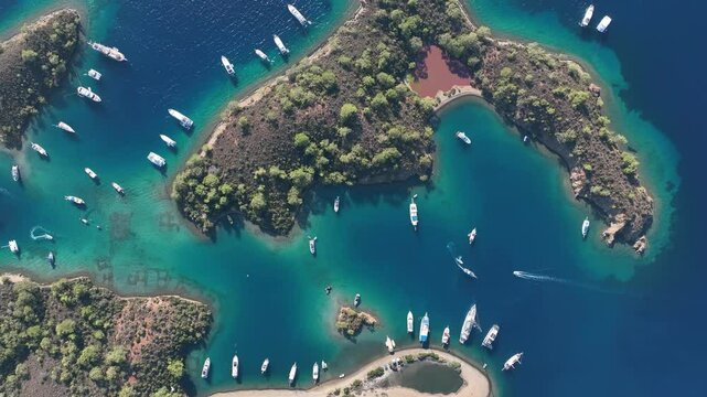 Turkish Maldives Gocek Islands Drone Video, Gocek Fethiye, Mugla Turkiye (Turke