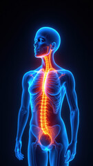 Vagus Nerve Stimulation with highlighted nerves in a human body.