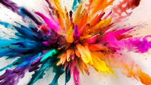 Farbexplosion mit lebendiger Dynamik im Raum