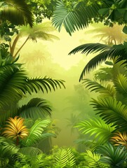 Lush tropical jungle scene