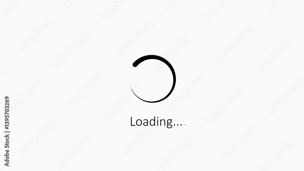 Poster loading animation. loading circle icon on black background 4k video